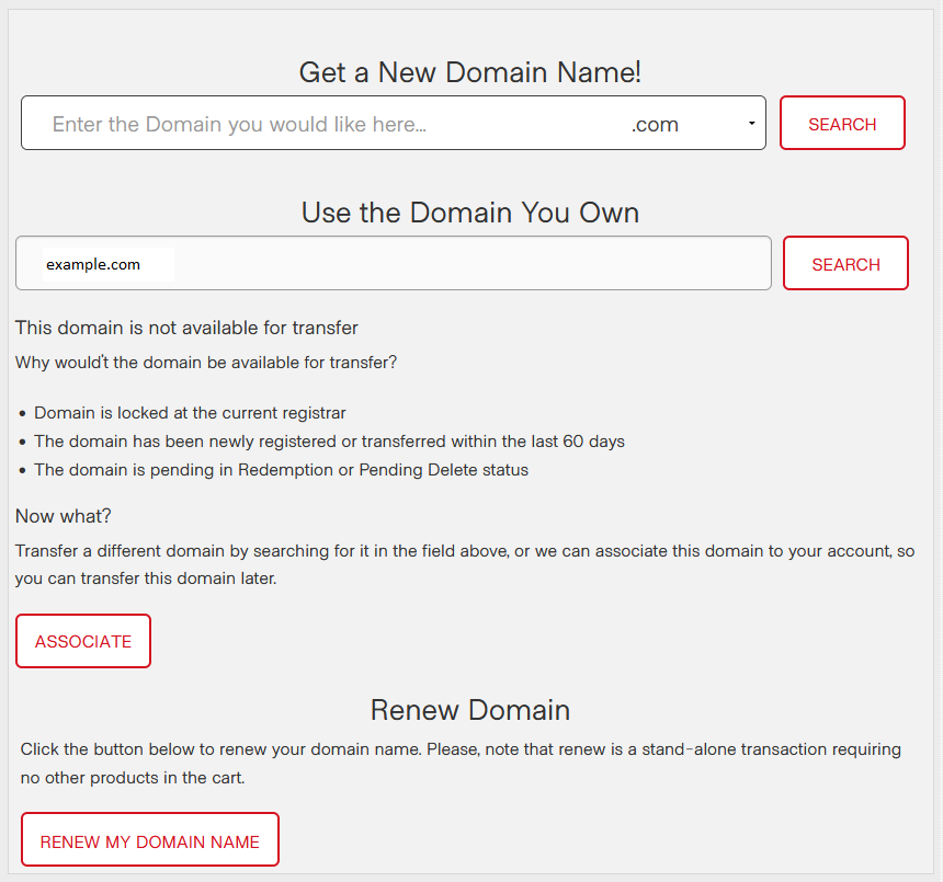 Easyhosting Shop - Domain Locked